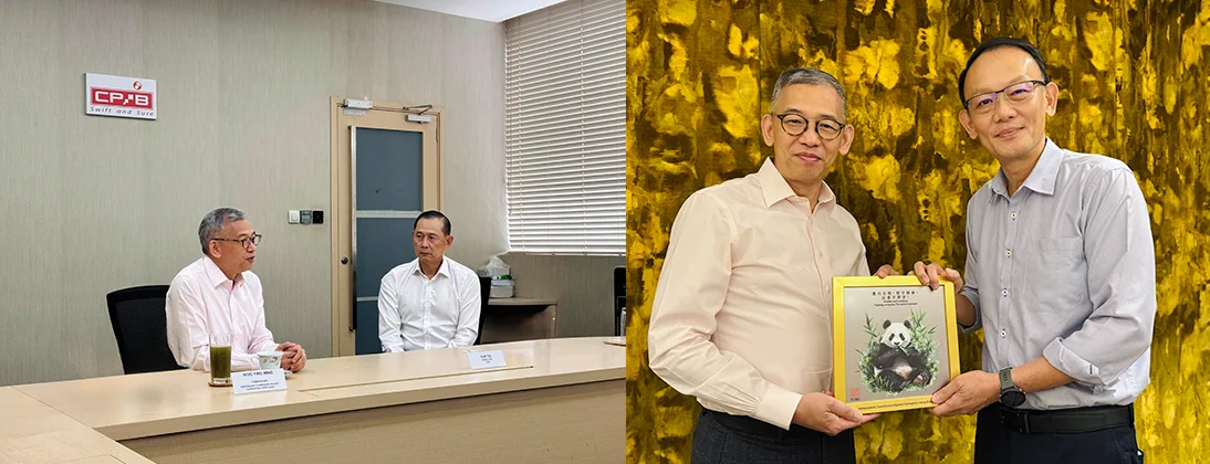 President Woo met Director of Singapore’s CPIB Mr Sam Tee (left) and the
Commissioner of the SPF Mr Hoong Wee-teck (right)