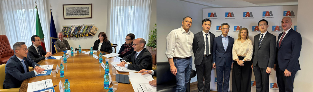 The delegation visiting ANAC of Italy (left) and NTA of Greece (right)